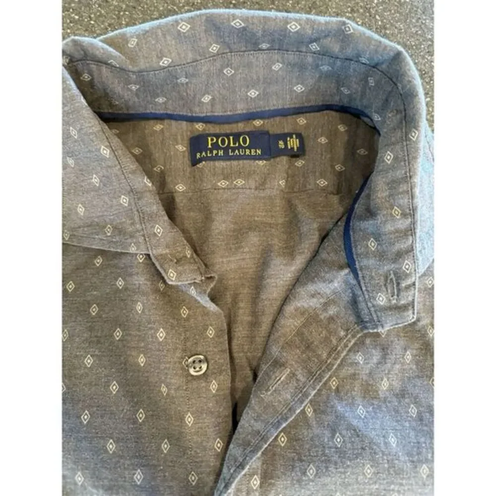 Polo Ralph‎ Lauren Men's Grey Button Down All Over Diamond Size XL